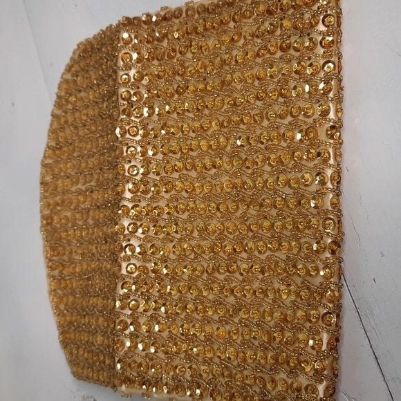 Gold sequin vintage small clutch purse - Picture 5 of 7